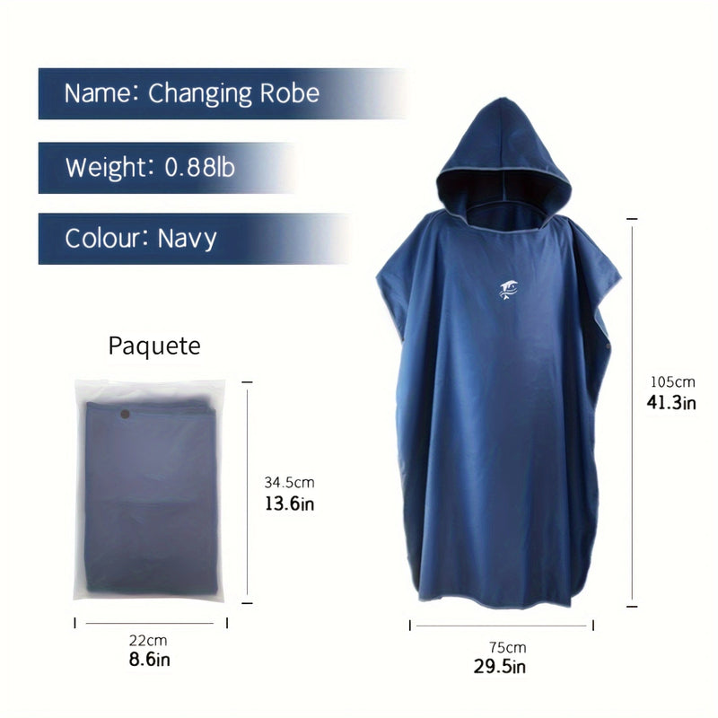 Esenciales de Playa | Poncho de Surf de Microfibra Mutao - Secado Rápido, Súper Absorbente, Toalla Suave con Diseño de Tiburón para Playa, Natación, Buceo - Lavable a Máquina, Rectangular, Morado, Accesorios de Playa