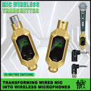 XGeS 5V/48V Transmisor de micrófono inalámbrico - Convierte micrófonos con cable a inalámbricos, batería de litio recargable, carga rápida de 2,1A, interruptor de 5V/48V, ideal para guitarra, bajo y mezcla, sistema de micrófono inalámbrico | receptor de