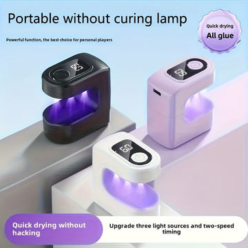 Lámpara de uñas portátil mini, luz de uñas LED recargable por USB - Rápida con pantalla digital, lámpara de esmalte de gel, adecuada para uso en casa y salón, endurecimiento de uñas de gel