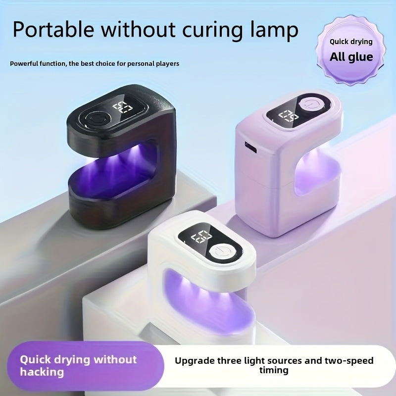 Lámpara de uñas portátil mini, luz de uñas LED recargable por USB - Rápida con pantalla digital, lámpara de esmalte de gel, adecuada para uso en casa y salón, endurecimiento de uñas de gel