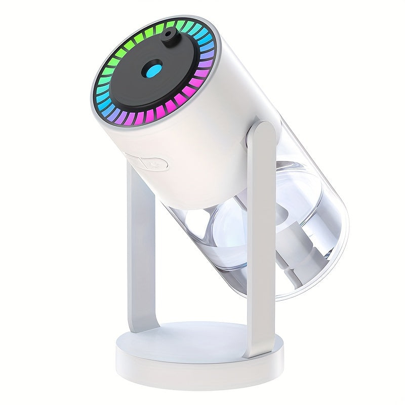 Humidificador de aromaterapia ultrasónico alimentado por USB, 280mL, portátil y silencioso, proyector de cielo estrellado en la parte superior, patrones de spray dobles, tamaño pequeño para hogar, oficina, viajes - 1pc