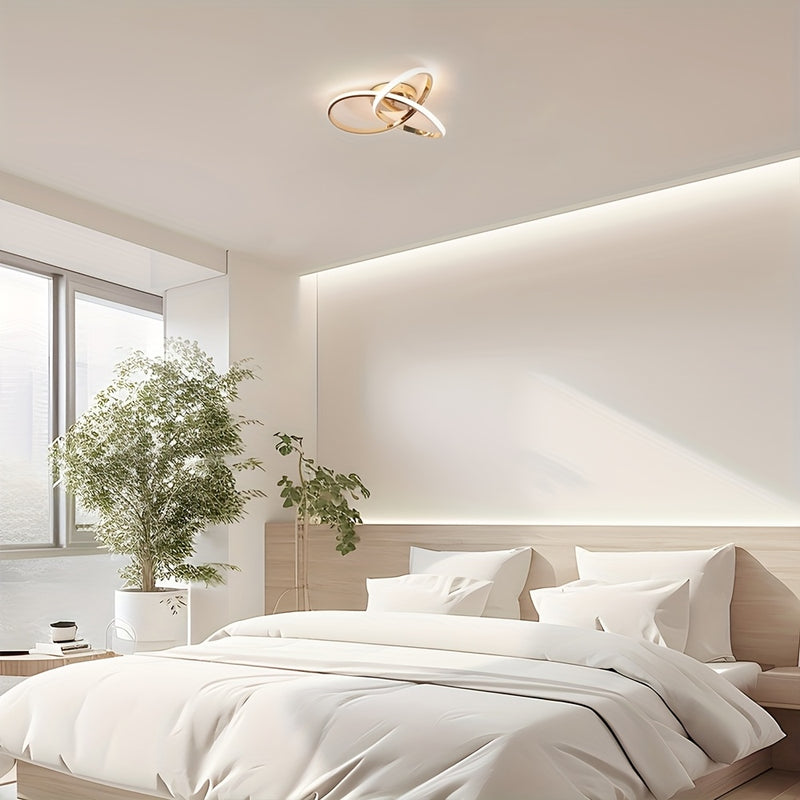 1 pieza, Lámpara de Pasillo con Regulación de 3 Luces, Moderna Luz de Techo LED de Aluminio, Ideal para Dormitorio, Cocina, Sala de Estar, Luces de Techo Regulables para Baño, Balcón, Restaurante, Hotel, Lámpara de Pasarela Curva Diseño Creativo