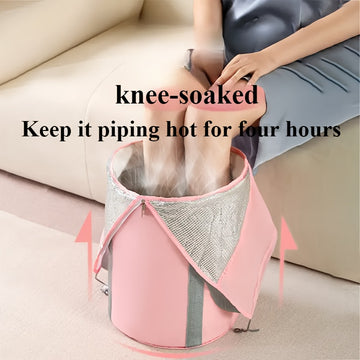 Bañera Plegable Portátil para Remojo de Pies - Profunda y Ancha para Piernas hasta la Rodilla, Ideal para Viajes y Uso Doméstico, Mantiene el Agua Caliente