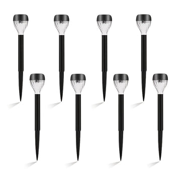 8/10/12pcs Luces de Palo Estilo Nuevo para Exteriores, Luz Cálida LED Proyector para Caminos con Superficie Pulida, Panel Solar y Batería de Níquel Desmontable, Iluminación para Jardines, Patios y Villas