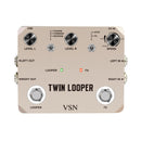 Pedal de Guitarra Eléctrica Twin Looper - Grabación de 10 Minutos, True Bypass, Sonido Analógico con 11 Efectos, Reproducción Inversa y Control de Movimiento Lento