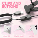 Secador de uñas con alimentación USB, flexible y con cuello de ganso, lámpara de gel polish con clip, 395Nm de longitud de onda, herramienta de secado rápido para manicura, plástico, sin fragancia, no requiere batería.