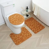 Juego de 3 alfombras de baño de lujo, absorbentes, antideslizantes, lavables a máquina, de spandex, con diseño de rayas en relieve, suaves y cómodas, ideales para bañeras y áreas de ducha