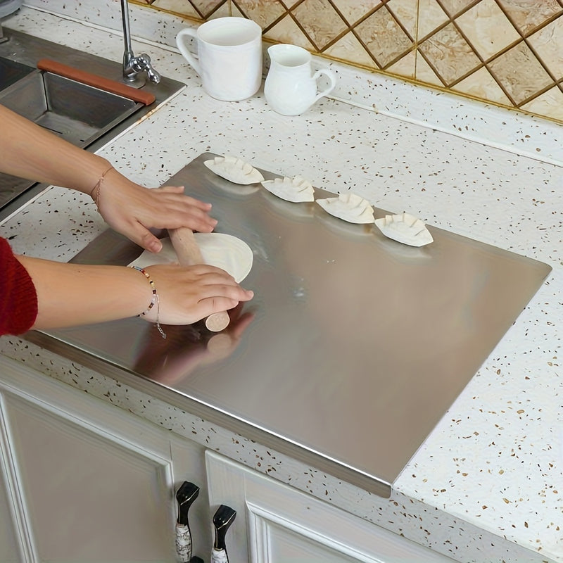 Tablero de corte de acero inoxidable | para uso doméstico, adecuado para amasar masa y picar en la cocina