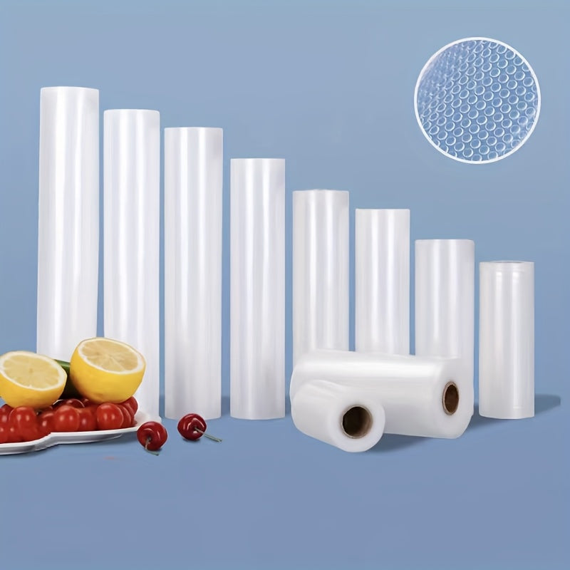 1 Rollo de Bolsas de Sellado al Vacío de Malla Premium - PE+PA Engrosado, Bolsas Desechables para Almacenamiento de Alimentos para una Frescura Óptima - Perfectas para Empaquetar Dumplings, Carne y Verduras