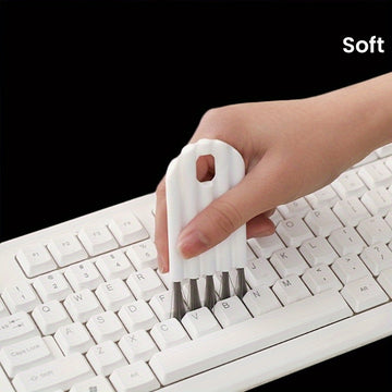 1 juego de limpieza de computadora multifuncional: limpiador de teclado con cepillo suave, eliminador de polvo de esquinas y limpiador de teclas - Diseño compacto para espacios de trabajo en la oficina y en casa, suministros de limpieza de computadora
