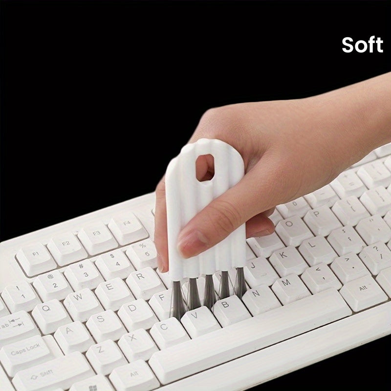 1 juego de limpieza de computadora multifuncional: limpiador de teclado con cepillo suave, eliminador de polvo de esquinas y limpiador de teclas - Diseño compacto para espacios de trabajo en la oficina y en casa, suministros de limpieza de computadora