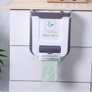 1pc Cubo de Basura Colgante Grande Plegable para Puertas de Armarios de Cocina - Ahorra Espacio, Cesta de Residuos Montada en la Pared en Blanco y Gris con Función de Clasificación Creativa, No Requiere Electricidad, Cubo de Basura para Puerta de Armario