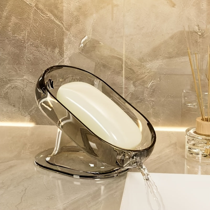 Jabonera elegante y liviana - Plástico duradero, forma ovalada, ideal para decoración de baño y accesorios, apta para ducha y bañera