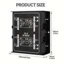 1pc AmaceX CL-2 Caja de DI de alto rendimiento pasiva, construcción de hierro, transformador de impedancia de 1/4", atenuador de entrada, compatible con PC, XLR/salida balanceada/no balanceada, alimentación eléctrica de la habitación, ≤36V