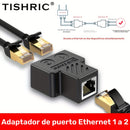 Adaptador Divisor Ethernet TISHRIC de 2 piezas - Conector de Cable de Red LAN de 1 a 2 Vías, Hembra RJ45, Acabado Mate