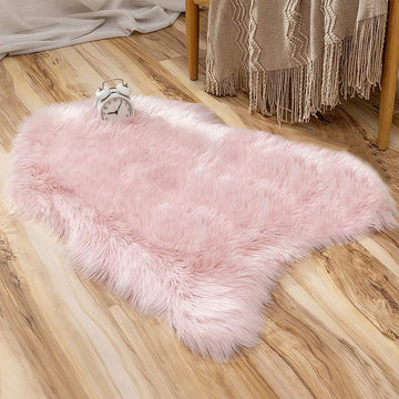 Alfombra de piel sintética de 1 pieza, alfombra de piel de animal de imitación para sala de estar, dormitorio, suelo, sofá, silla