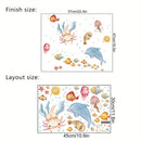 1 Pegatina De Decoración De Hierba De Agua De Animales De Fondo Marino, Pegatinas Decorativas De Animales Submarinos Coloridos Para Bañera, Apliques De Bañera De Plástico