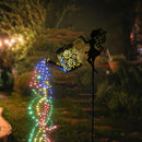 1 unidad de lámpara solar para césped con regadera y proyección floral - Decoración exterior LED, adecuada para pasillos, jardines, patios. Iluminación nocturna ambiental, iluminación de senderos, jardín solar