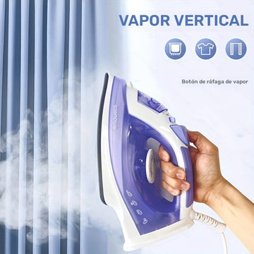 1 pieza de 1200W, plancha de vapor de alta potencia para ropa, plancha de vapor para ropa, base antiadherente, mano de obra doméstica, baja temperatura, hermética, alta presión, vapor, temperatura ajustable, antiobstrucción, multifuncional, agua pulveriz