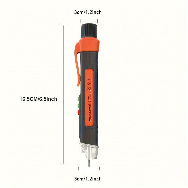 Probador de Voltaje sin Contacto Probador de Voltaje CA Puede Comprobar 12-1000V CA Eléctrico Inteligente de Punto de Ruptura Sin Batería MUFASHA