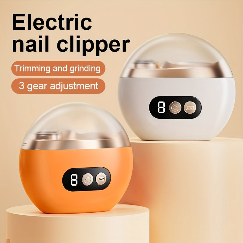 Cortadora de uñas eléctrica inteligente de dos en uno, máquina de modelado de uñas y lima de uñas, carga USB, batería de aleación de litio de 500 mAh, con función de anti-corte, lijado y iluminación, muy adecuada para arte de uñas, lima de uñas, pulido y