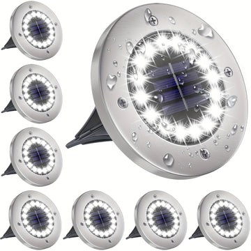 4/8/16 piezas de luces solares para tumbas con 16 LED, luces solares para jardín, camino, césped, entrada o pasillo
