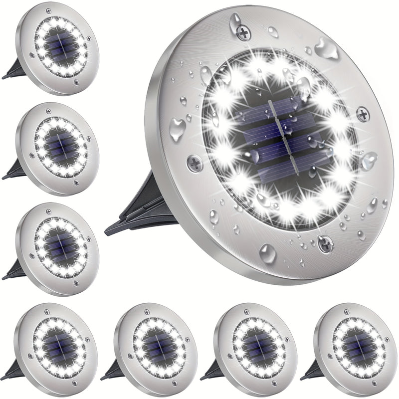 4/8/16 piezas de luces solares para tumbas con 16 LED, luces solares para jardín, camino, césped, entrada o pasillo