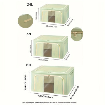 1pc Caja de Almacenamiento Plegable Sencilla, Bolsa con Cremallera de Gran Capacidad, Organizador Ligero Antipolvo para Armario, Caja Multifuncional para Ropa, Almacenamiento Debajo de la Cama