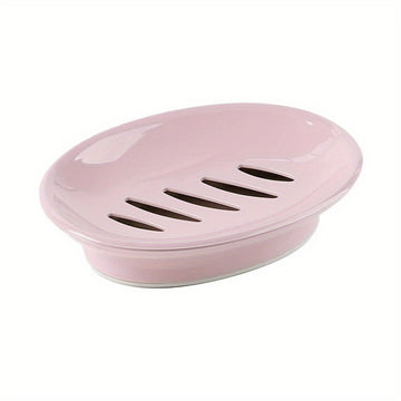 1 Protector De Jabón De Doble Capa, Novedoso, Portátil, Antideslizante, Ovalado, Para Almacenamiento De Jabón, Contenedor, Soporte Para Caja De Jabón De Ducha De Cocina, Accesorios De Baño