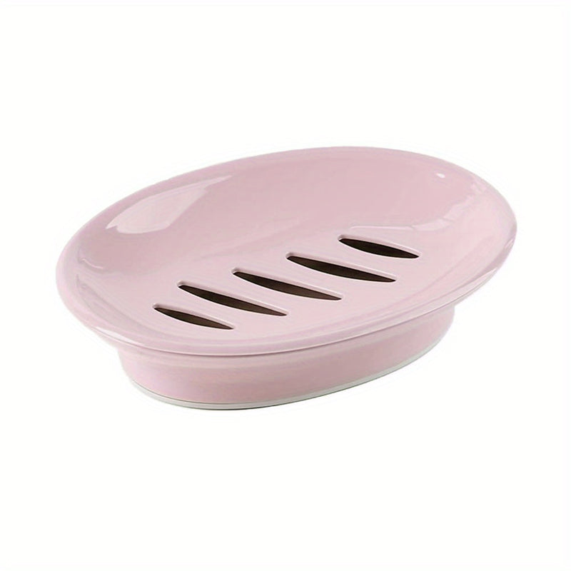 1 Protector De Jabón De Doble Capa, Novedoso, Portátil, Antideslizante, Ovalado, Para Almacenamiento De Jabón, Contenedor, Soporte Para Caja De Jabón De Ducha De Cocina, Accesorios De Baño
