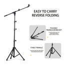 Soporte de micrófono metálico ajustable de alta resistencia - 2 clips de micrófono, adaptador de 3/8" a 5/8", bolsa de transporte incluida para escenario de karaoke, estudio en casa y uso profesional de grabación, soporte de micrófono para cantar, diseño
