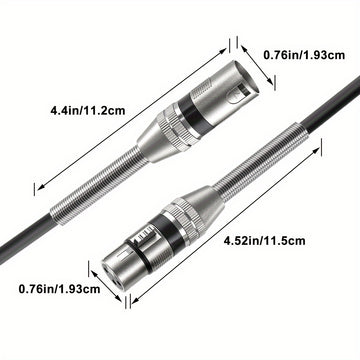 Cable de Micrófono XLR I-ZCLive de 3.05 metros - Aleación de Zinc Duradera con Cierres a Presión, Con Resorte para Conexión Segura, Ideal para Micrófonos, Preamplificadores y Sistemas de Altavoces