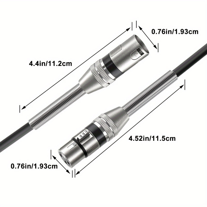 Cable de Micrófono XLR I-ZCLive de 3.05 metros - Aleación de Zinc Duradera con Cierres a Presión, Con Resorte para Conexión Segura, Ideal para Micrófonos, Preamplificadores y Sistemas de Altavoces