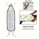 Funda de tabla de planchar 2D de diseño plano - Tamaño completo, relleno resistente al quemado, borde elástico, resistente, lavable en máquina - 1 pieza, blanco con patrón floral amarillo y verde, ideal para decoración de la habitación de lavado en casa,