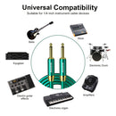 Cable de guitarra 10/20 pies, cable profesional para instrumentos doble blindado 6.35mm recto a recto/derecho a ángulo compatible con amplificador, bajo, teclado, mezclador y ecualizador. Artículo más vendido, temporada de graduación