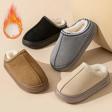 Zapatos Universales de Invierno para Mujer, Calzado Cálido con Suela Suave y Forro Peludo, Plantilla Gruesa de Tela EVA, Ideales para Interior/Exterior, Diseño Clásico y Económicos, ¡Regalo Perfecto!
