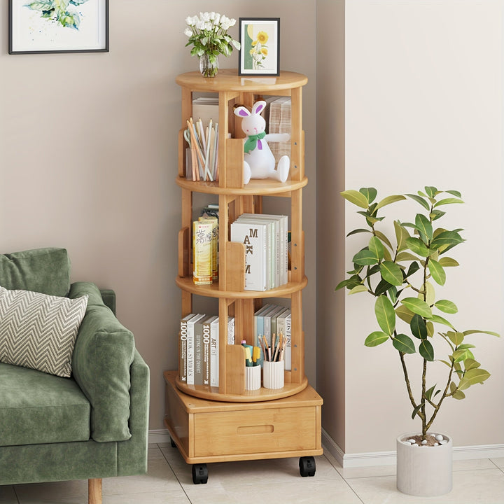 1pc Estantería Giratoria 360° de Pie, Estante Multifuncional para Sala, Oficina y Más