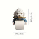 1pc Adorable Soporte de Papel Higiénico de Resina Perro, Soporte de Tejido Autoadhesivo Montado en la Pared, Accesorio de Baño con Acabado de Laca, Perfecto para Otoño, Halloween, Regalos de Navidad