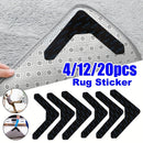 4/12/20pcs Cinta de agarre para alfombras Adhesivo de doble cara Cinta de alfombra antideslizante Pegatinas de cinta de alfombra lavable Cinta de alfombra para alfombras de área Cinta de alfombra para alfombras de esquina reutilizable para pisos de mader