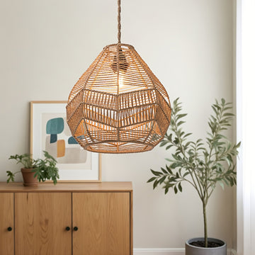 Lámparas de techo modernas para interiores con sombreros de cuerda de papel tejido a mano - Decoración de hogar sin bombilla incluida, decoración creativa para sala de estar o oficina, iluminación de sala de estar | Iluminación artesanal | Sombreros deco
