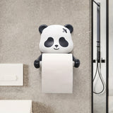 Portarrollos de Papel Higiénico con Diseño de Panda Adorable para Montaje en Pared - Autoadhesivo Sin Taladro, Decoración Duradera y Pintada para Baños y Cocinas, Accesorios y Estilo Caprichoso, Construcción Robusta, Accesorio Hogareño Divertido