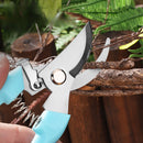 2 Piezas de Tijeras de Jardín (Azules), Set Premium de Tijeras de Poda, Cortaúñas y Cuchillas Rectas para Jardinería, Acero al Carbono Afilado, Tijeras Florales para Recortar Flores, Plantas y Bonsái, Ideales para Frutas