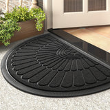 1pc Alfombra de Puerta Exterior Interior - Alfombra de Entrada Semicircular Duradera de Goma Antideslizante para la Puerta delantera para el Exterior Interior Entrada Entrada Trampa de Suciedad Bienvenida para Patas y Zapatos Empapados