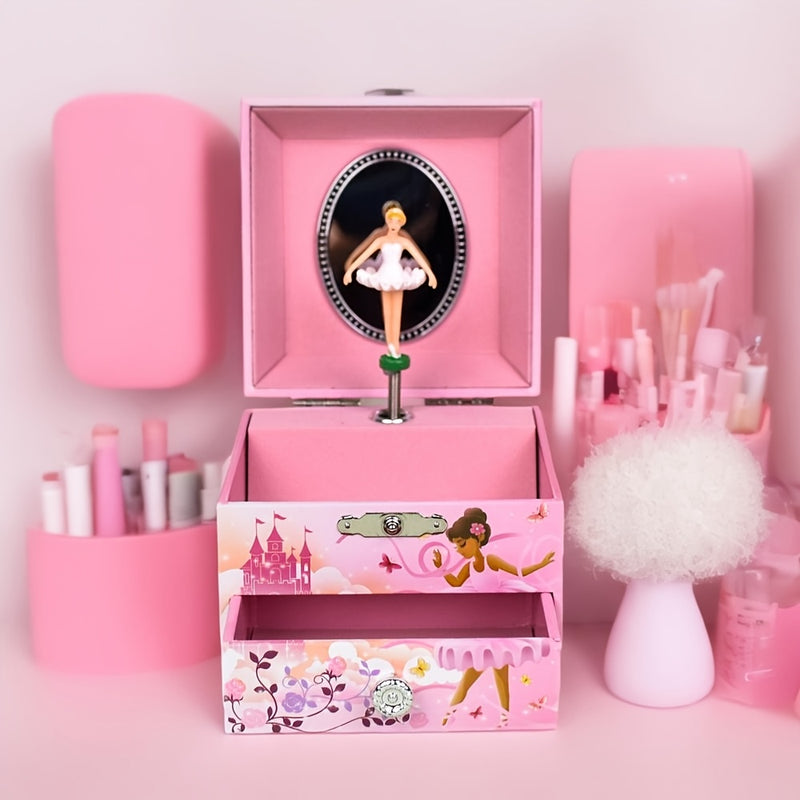 Una caja de música decorativa con un mecanismo de muelle, perfecta como regalo para, adecuada para una caja de almacenamiento de mesa de tocador, ideal para regalos de cumpleaños.