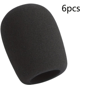 6 piezas de fundas de parabrisas de espuma negra para micrófonos - Duraderas, aislamiento acústico para uso portátil y de estudio, accesorios para micrófonos | Equipo profesional para micrófonos | Fundas de parabrisas de espuma