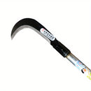Cuchilla de hierro de manganeso de largo mango - Una herramienta agrícola multifuncional para exteriores con hoja curva extendida, adecuada para cortar césped, rastrillar y podar arbustos - Construcción metálica resistente, equipo de jardinería y patio e