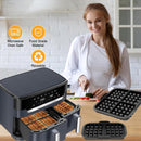 2 piezas de accesorios para freidora de aire con inserto de waffle, compatibles con Philips Airfryer Dual Basket 3000 Series 6L/3L, bandeja de waffle de silicona para Philips NA350, prensa de waffle belga, accesorio para freidora de aire.