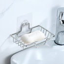 Jabonera de acero inoxidable para pared, sin taladro, repisa de baño negra, organizador de jabón, sencillo y práctico