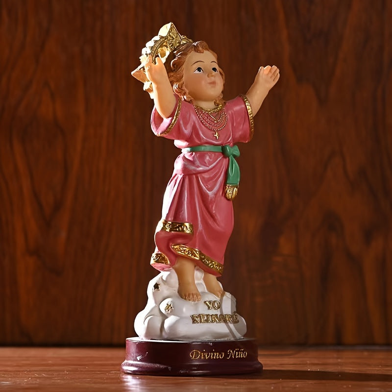 Estatua Elegante de Jesús Santo - Resina Duradera con Colores Vibrantes, Diseño de Brazos Abiertos, Perfecta para Decoración de Hogar u Oficina, Regalo Ideal para Aficionados Religiosos, Color Completo, Decoración Interior