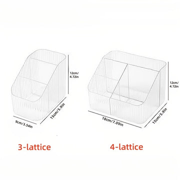 Caja de almacenamiento de cosméticos de 3/4 compartimentos de acrílico transparente, organizador de escritorio, estantería de almacenamiento portátil dividida